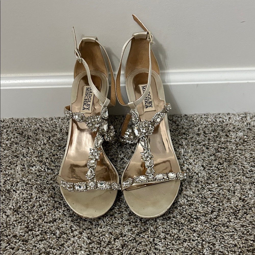 Badgley Mischka Gold Crystal Sandals